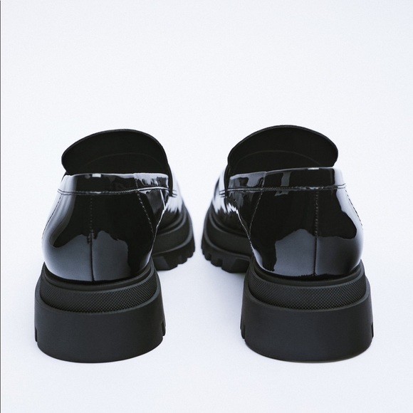 NWT Zara Black Patent Loafers - Picture 3 of 6